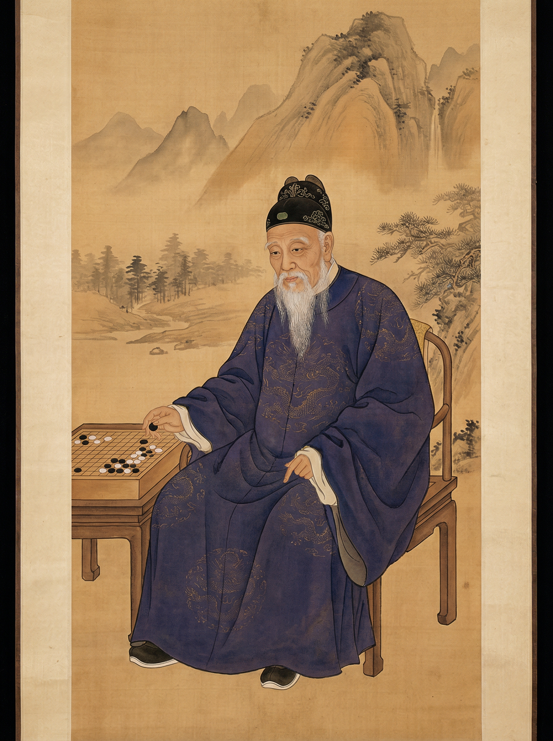 ky棋牌 - 清代围棋国手黄龙士画像